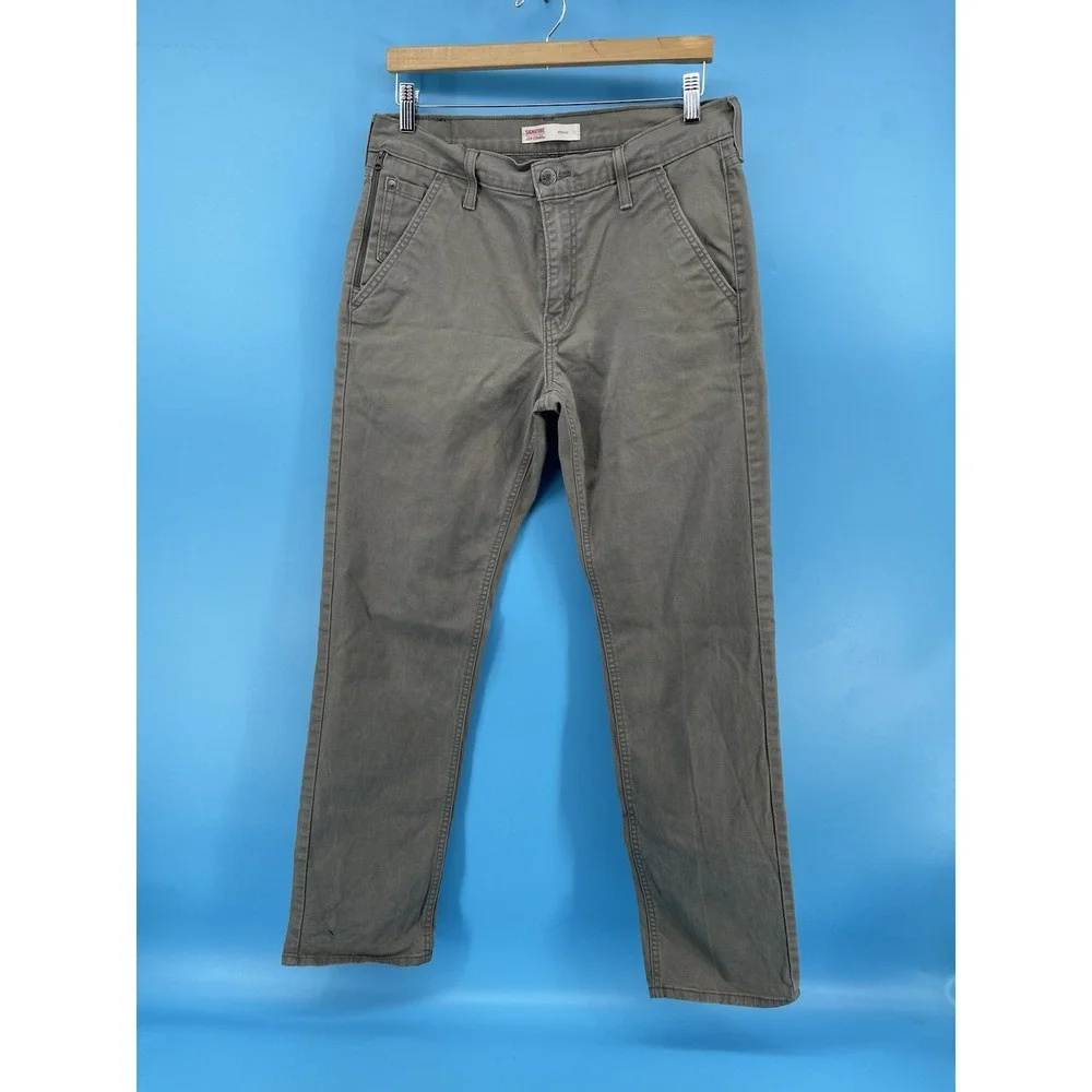 Levi's Signature Athletic Pants Men's 32x34 Gray Stretch Chino Casual